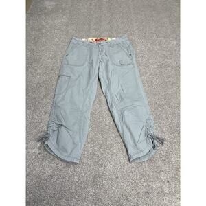 McBling Y2K UNIONBAY Cargo Capri utility Pants Sz 1 Parachute Style Drawstring